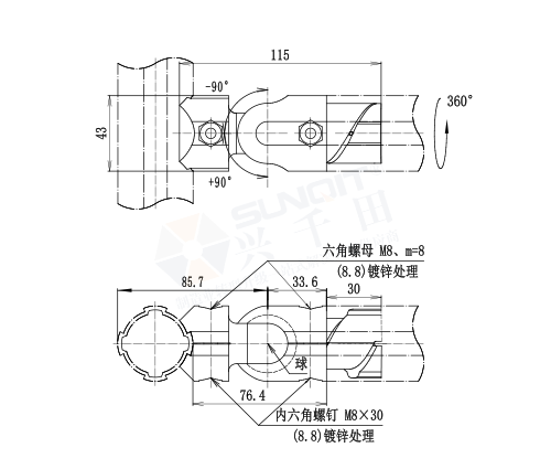 180°固定內(nèi)接頭尺寸圖 180°固定內(nèi)接頭尺寸圖