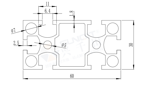 3060國(guó)標(biāo)型材A 3060國(guó)標(biāo)型材A