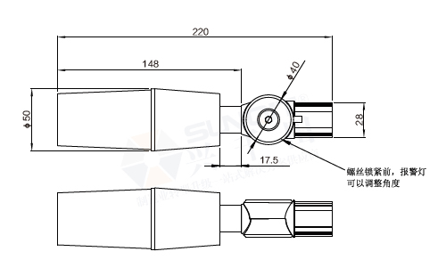 24V單層三色報(bào)警燈尺寸圖 24V單層三色報(bào)警燈尺寸圖