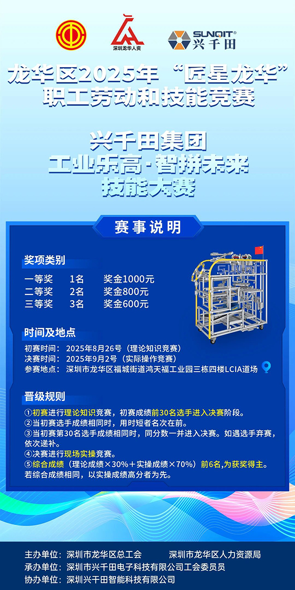 龍華區(qū)2025年“匠星龍華”—興千田集團(tuán) 工業(yè)樂高·智拼未來，技能大賽！